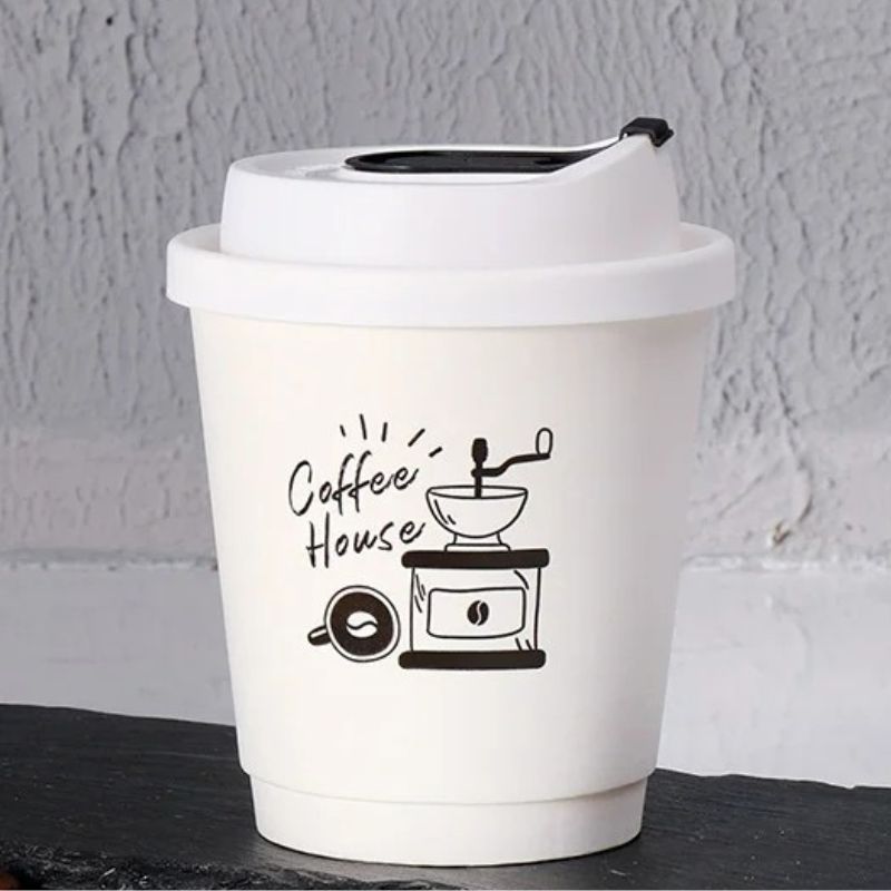 Huskee Tasses à Café Réutilisables Avec Couvercles - Set Isotherme Portable En Coques De Café