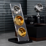 Présentoir à Filtres Espresso – Support Acrylique Incliné 3 Emplacements