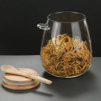 Pot à Miel En Verre Hexagonale 355 Ml – Hermétique, Avec Cuillère En Bois – Pour Miel, Confiture, Sirop - 2