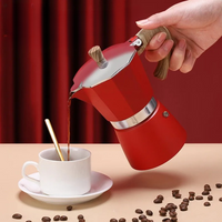 Cafetière Deux Tasses En Aluminium Pour Café Parfait - Poignée Soft Touch Anti-Brûlure + Manique En Feutre