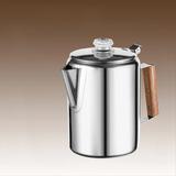 Cafetiere Camping Argentée en Acier Inoxydable