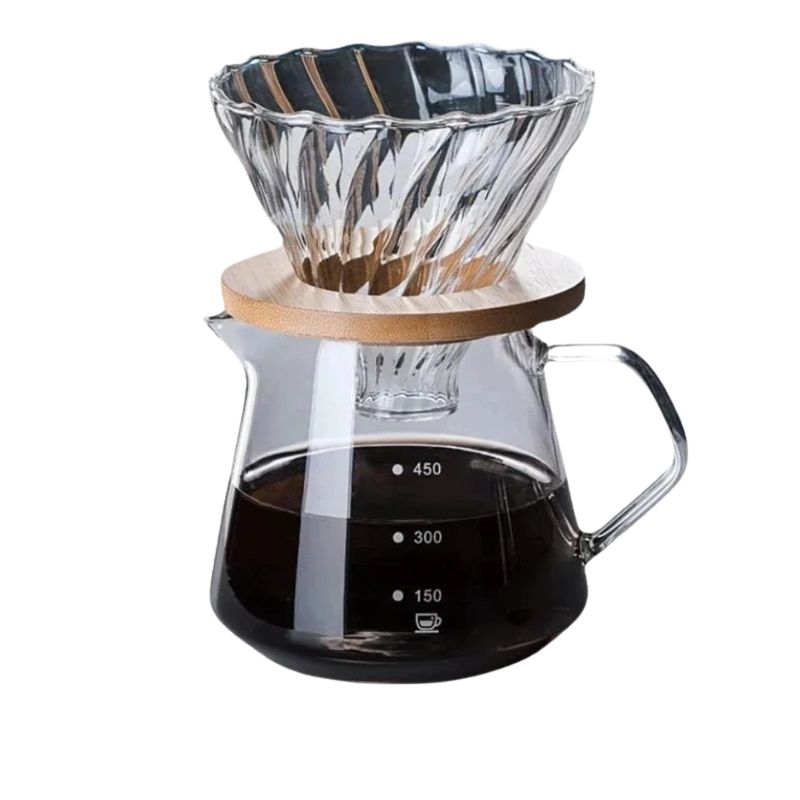 Cafetière Manuelle Verseuse (pour Over) - 200 Ml, Avec Filtre Permanent En Acier - Pour Café Filtre Maison Ou Bureau