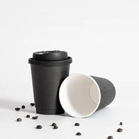 Gobelet à Café Noir Avec Couvercle Lot de 50
