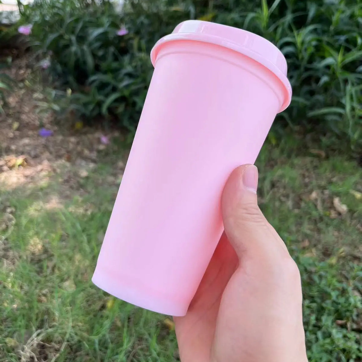 Grand Gobelet Réutilisable Starbucks - Isotherme Plastique, Motif Fleurs Bleu