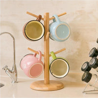 Range Tasse en Forme d'Arbre en Bois avec des tasses