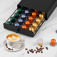 Rangement Capsule Nespresso Tiroir Métal Noir