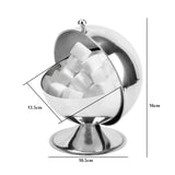 Sucrier Sphérique Argenté en Acier Inoxydable