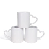 Tasse Blanche Mignonne avec Anse en Forme de Coeur