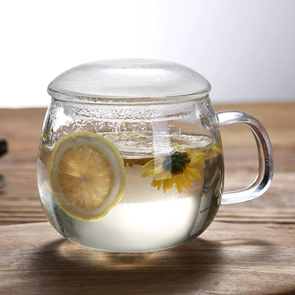 TAMUME 400ML Tasses à Thé Avec Filtre e Couvercle- Brise Style Tasse