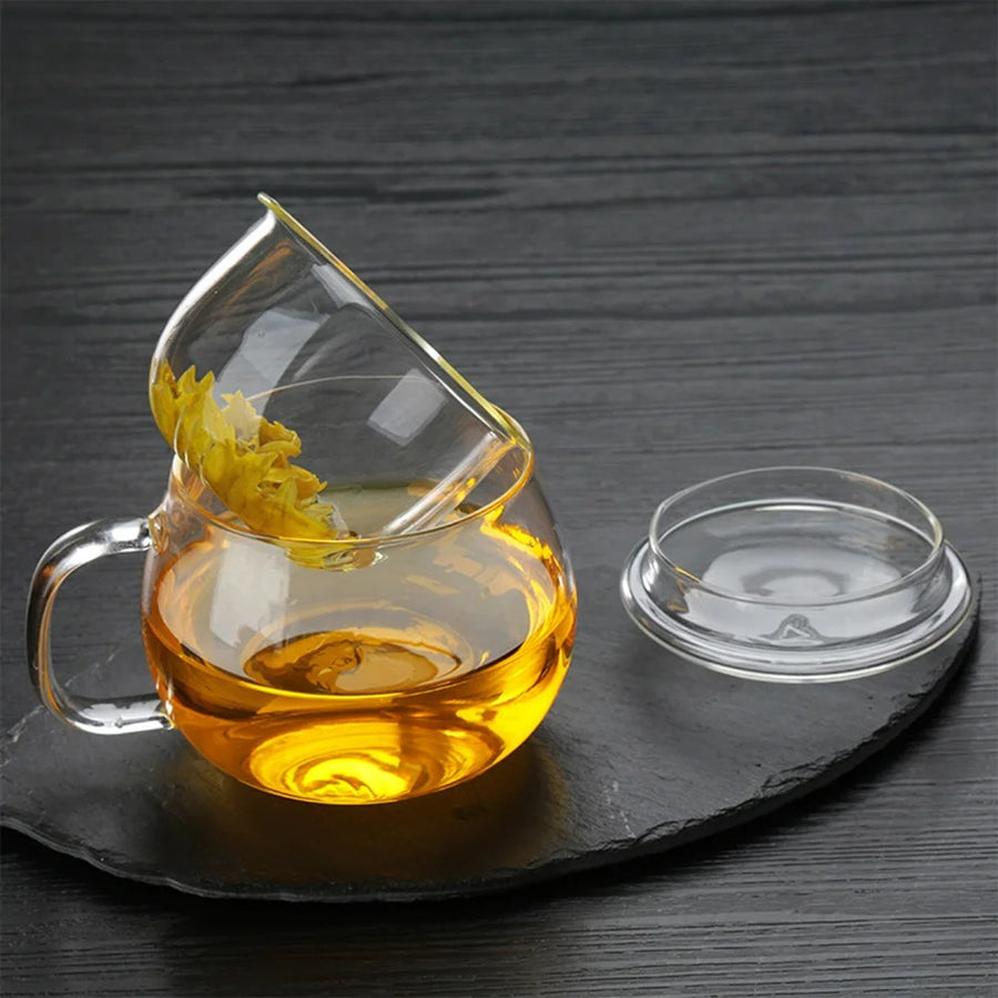 Tasse à Thé En Céramique Violette Avec Infuseur Et Couvercle - 470 Ml | Marbrée | Idée Cadeau élégante