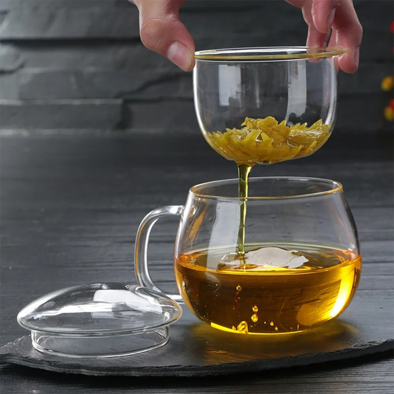 Set de 2 Tasses et Sous-Tasses à Thé en Verre Cannelé Set de 2 Tasses et Sous-Tasses à Thé en Verre Cannelé